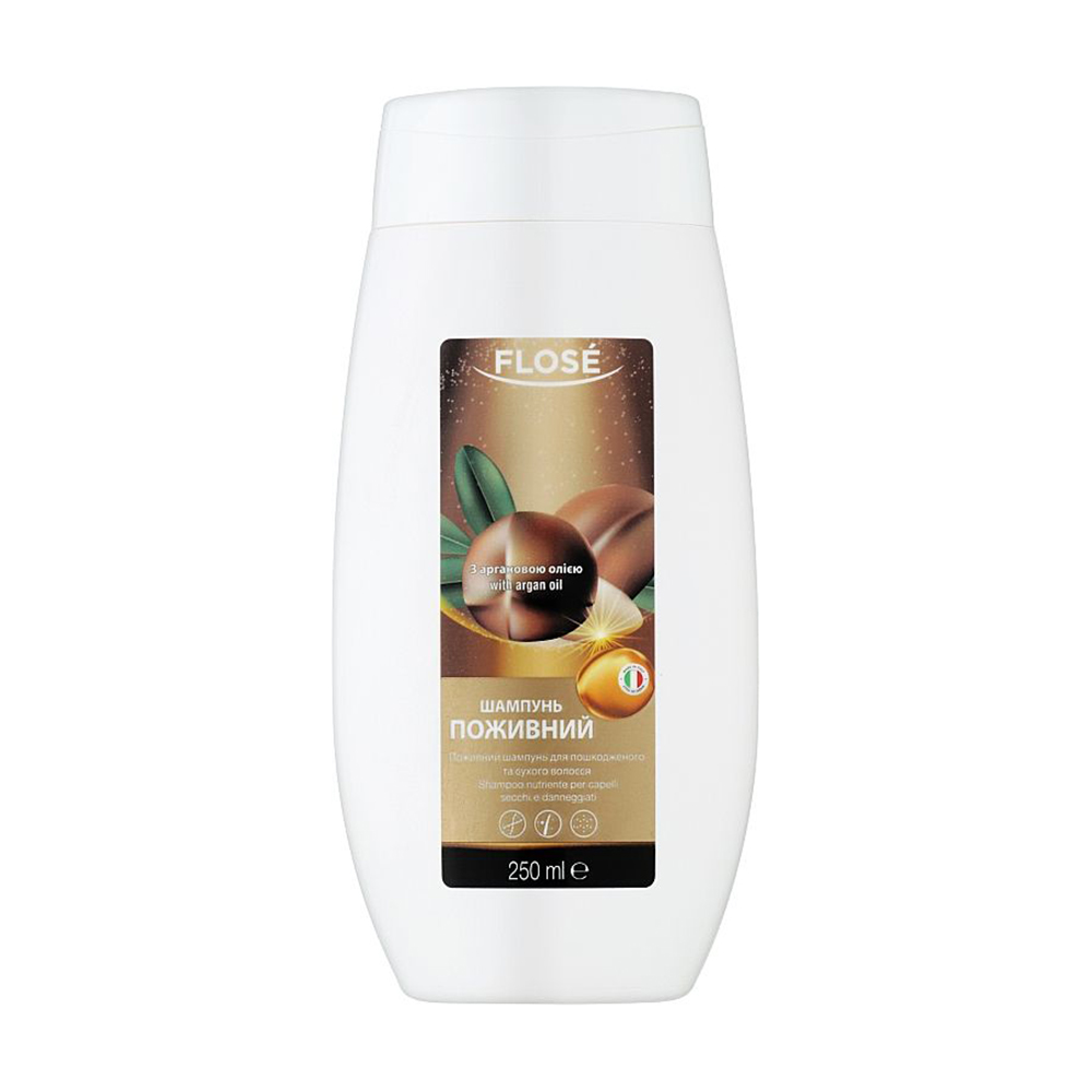 Живильний шампунь Flose Argan Oil Nourishing Shampoo для пошкодженого та сухого волосся, 250 мл