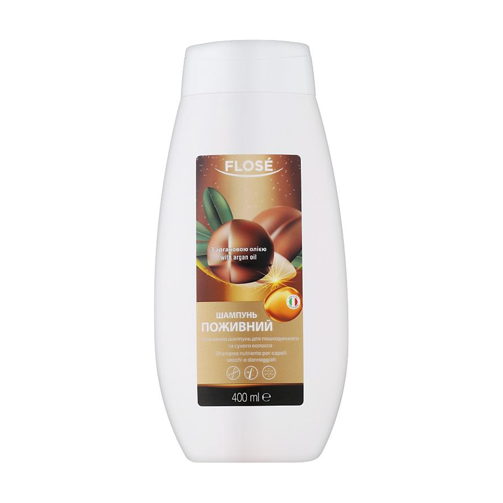 Живильний шампунь Flose Argan Oil Nourishing Shampoo для пошкодженого та сухого волосся, 400 мл